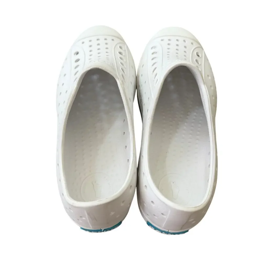 Native Jefferson White Slip‑On Sneakers Kids Size J1